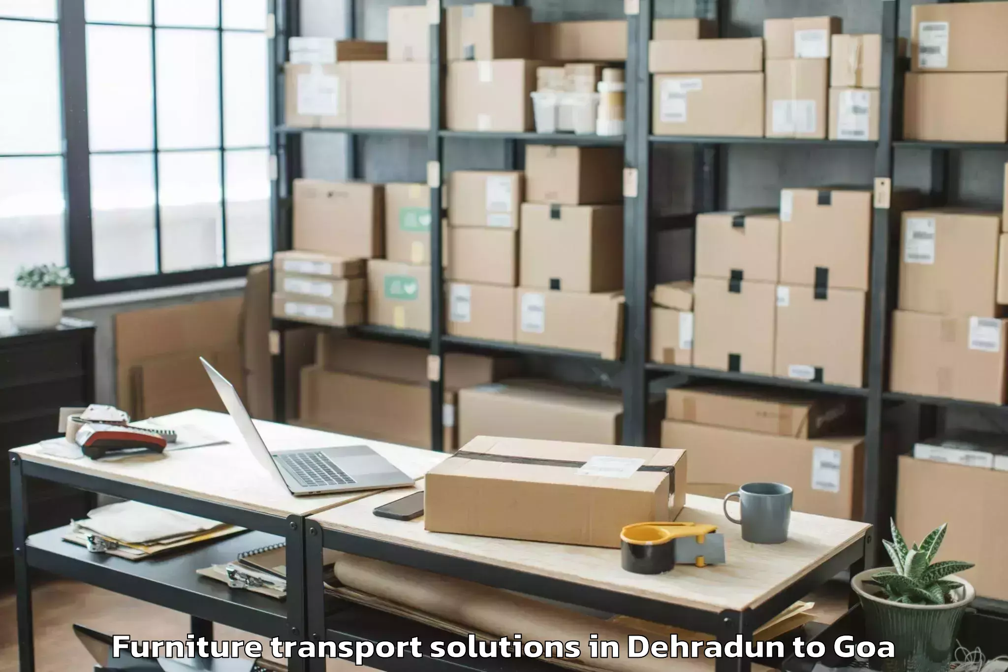 Discover Dehradun to Chandor Furniture Transport Solutions